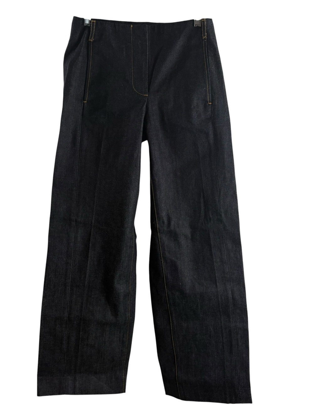 TORY BURCH Princess Seamed Pleated Wide Leg Dark Denim Pants $832